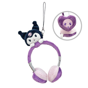 Kuromi Plush Headphones Bag Charm Accessory Global Original   