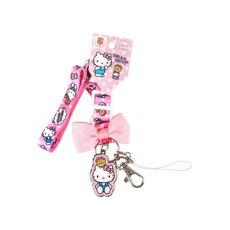 Hello Kitty Apple Beaded Charm Mobile Phone Wrist Strap