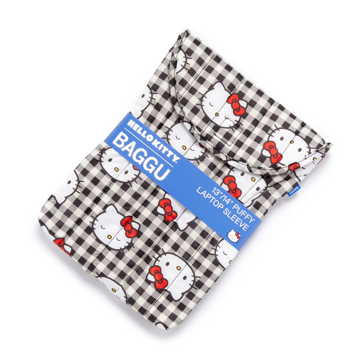 Hello Kitty x Baggu 50th Anniversary Puffy Laptop Sleeve (Black Gingham) Accessory Baggu Corporation   