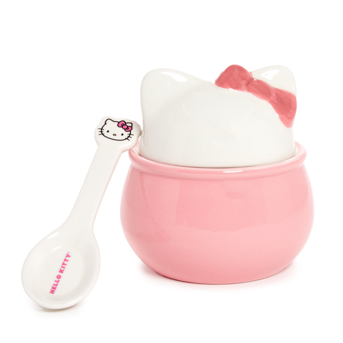 Hello Kitty Ceramic Sculpted Bowl and Spoon Set Home Goods BIOWORLD