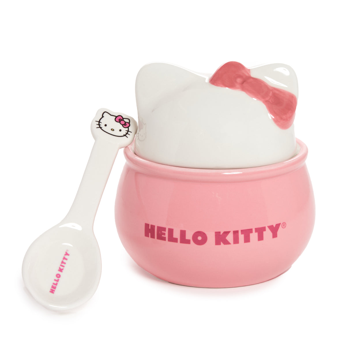 Hello Kitty Ceramic Sculpted Bowl and Spoon Set Home Goods BIOWORLD