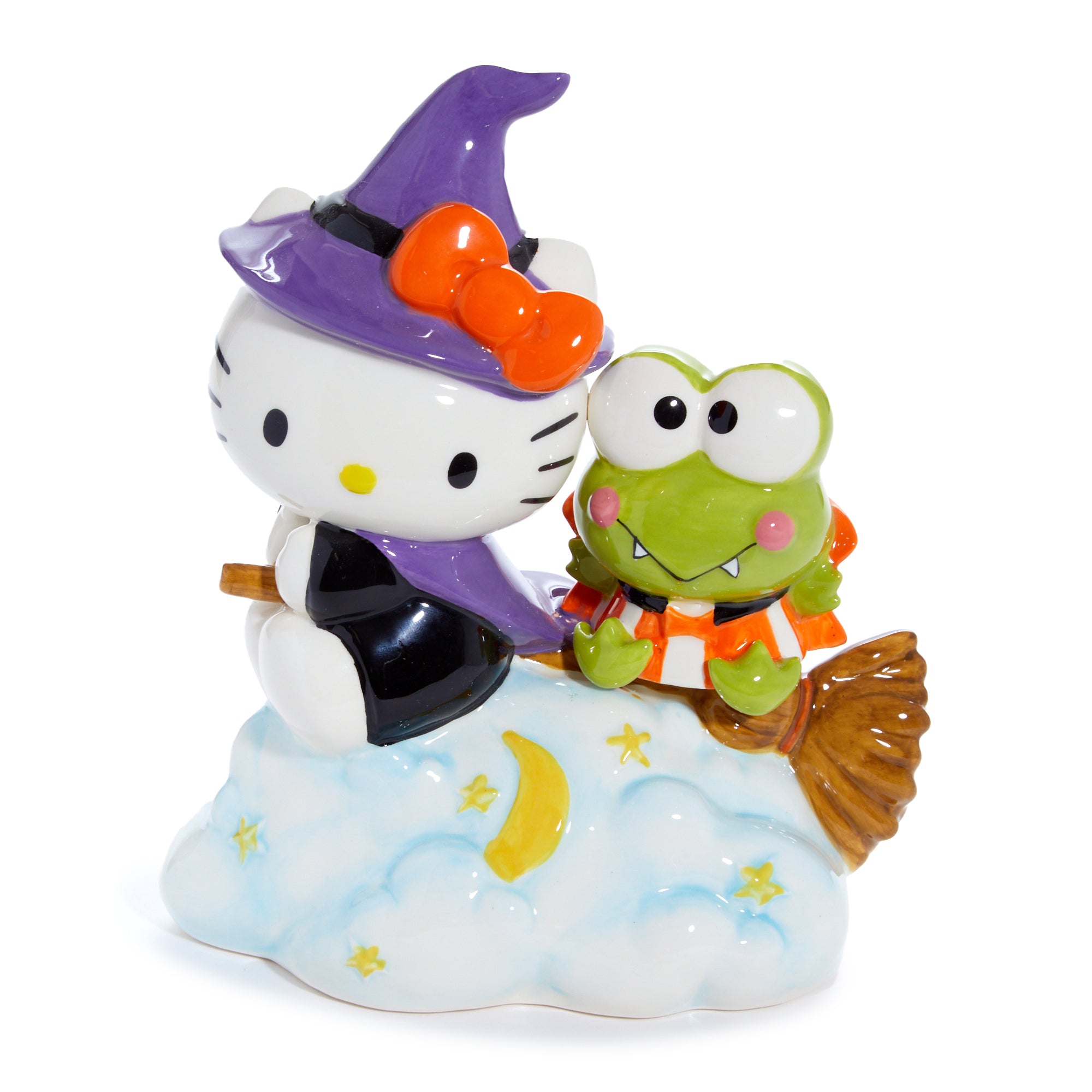 Hello Kitty and Keroppi Ceramic Halloween Figurine Seasonal Blue Sky Clayworks   