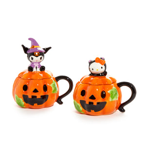 Hello Kitty and Kuromi Pumpkin Ceramic Mugs Gift Set Seasonal Blue Sky Clayworks   