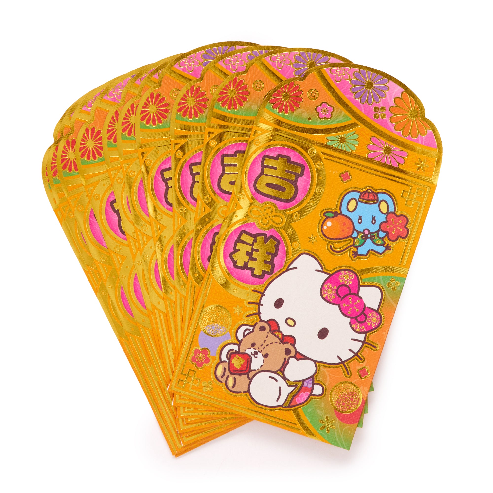 Hello Kitty 10-pc Enclosure Envelopes (Gold) Seasonal Global Original