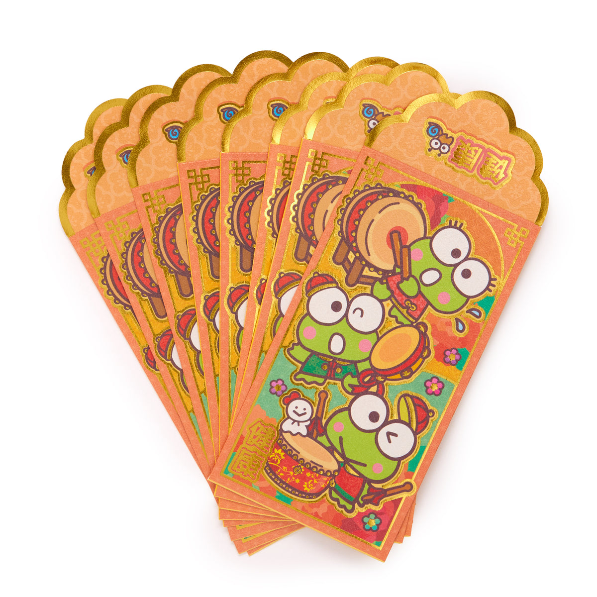 Keroppi 8-pc Vertical Enclosure Envelopes (Gold) Stationery Global Original