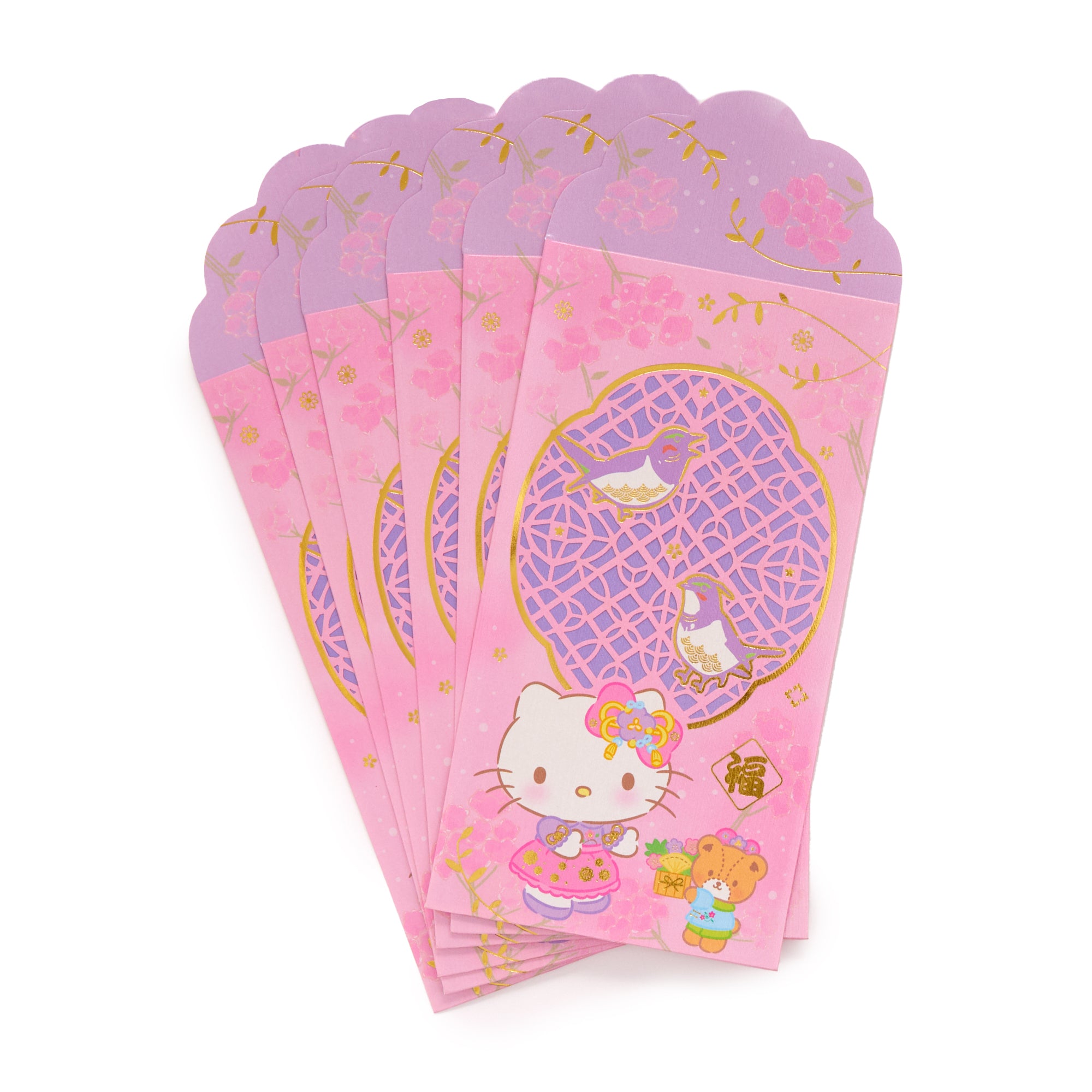 Hello Kitty 6-pc Laser-Cut Enclosure Envelopes Seasonal Global Original