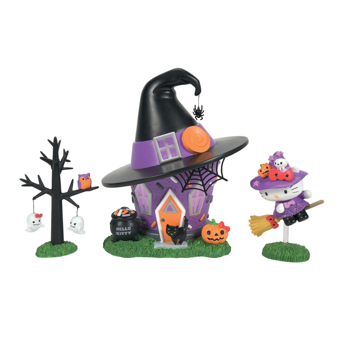 Hello Kitty&#39;s Halloween Witch Tower Figurine Set Home Goods ENESCO LLC   