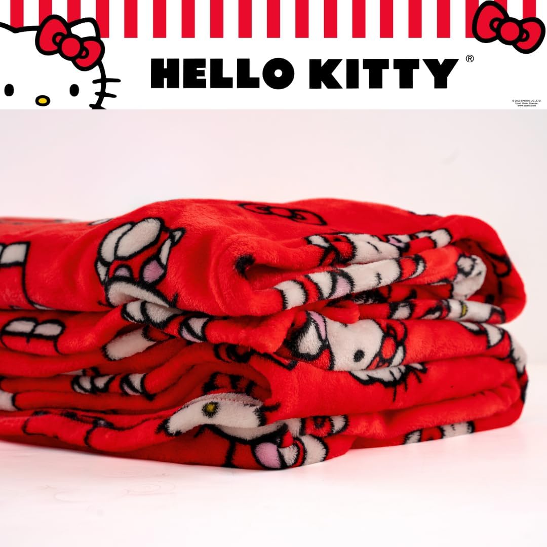 Hello Kitty Always Red Cozy Throw Blanket Home Goods Franco Manufacturing Co Inc