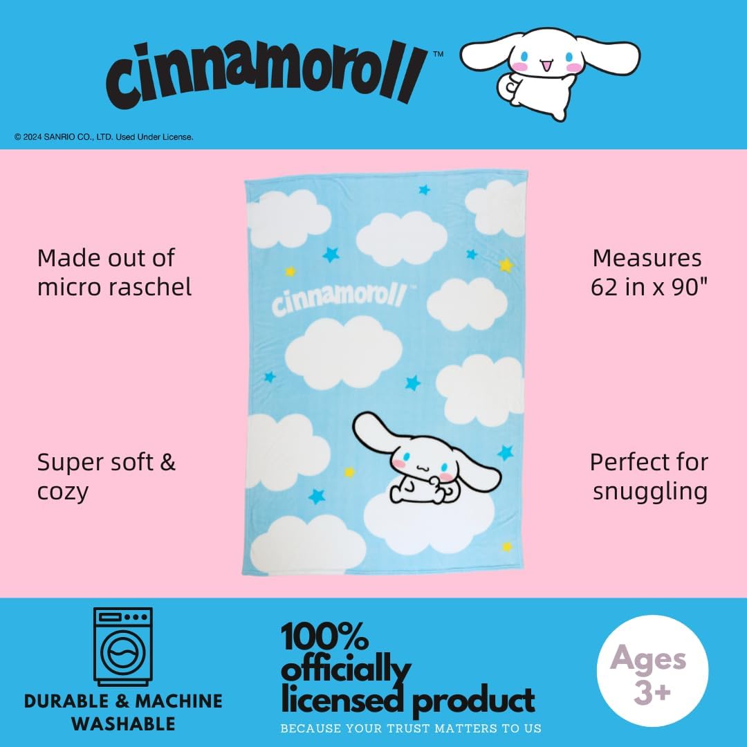 Cinnamoroll Wish Upon A Star Throw Blanket Home Goods Franco Manufacturing Co Inc   