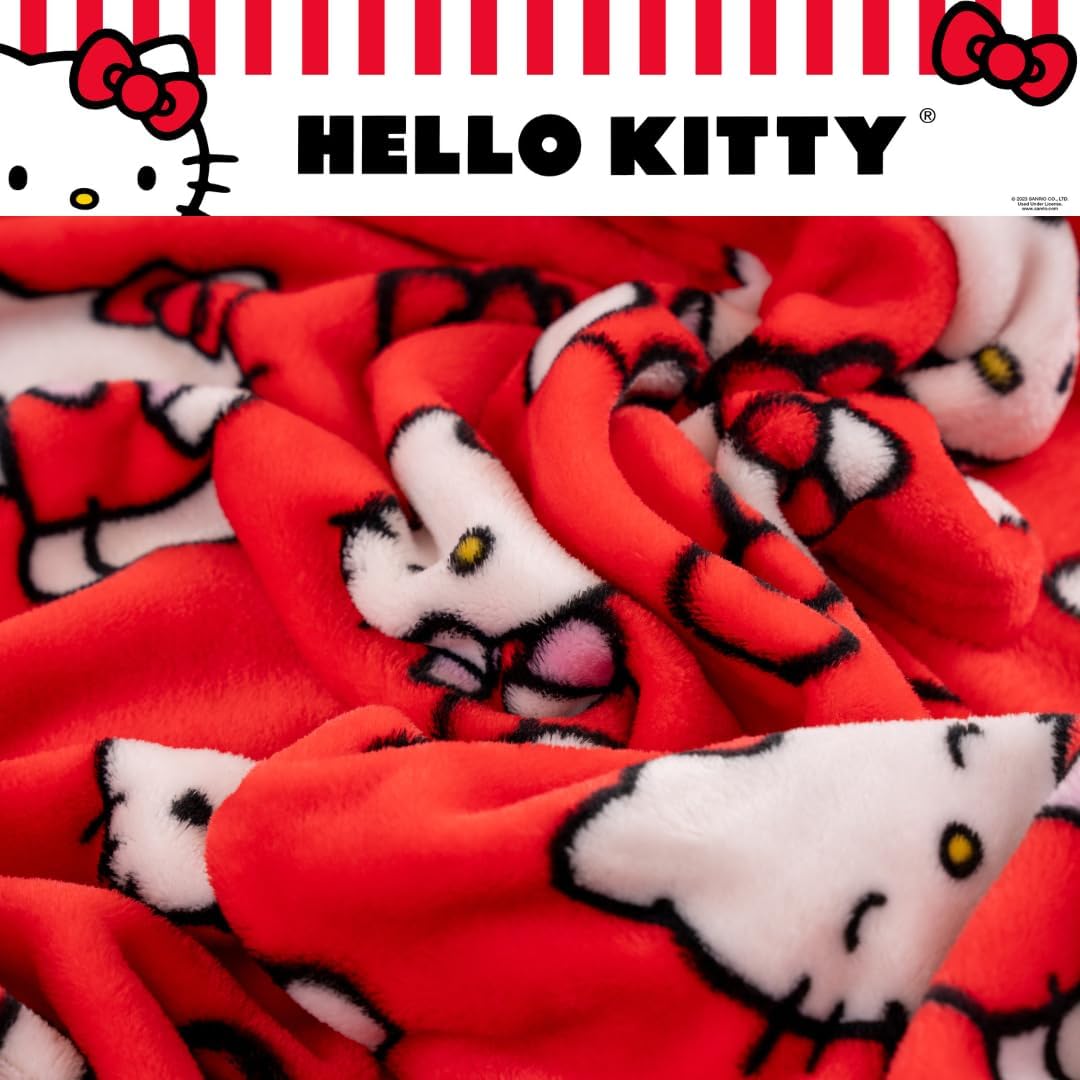 Hello Kitty Always Red Cozy Throw Blanket Home Goods Franco Manufacturing Co Inc