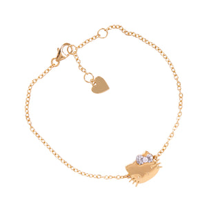 Hello Kitty Gold Plated Sparkle Bow Bracelet Jewelry JACMEL JEWELRY INC   