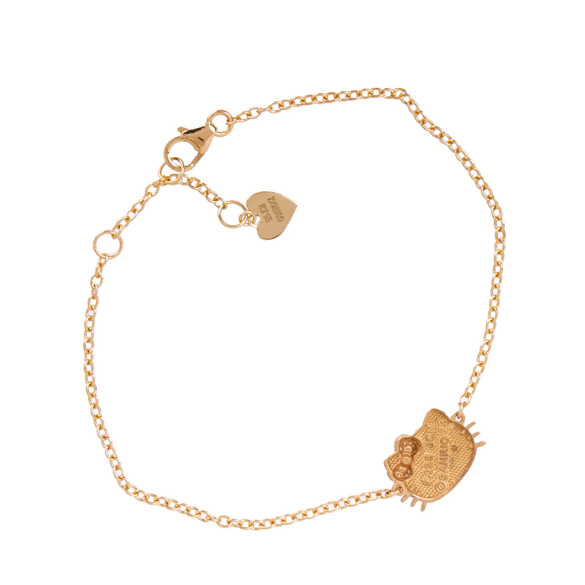 Hello Kitty Gold Plated Sparkle Bow Bracelet Jewelry JACMEL JEWELRY INC   