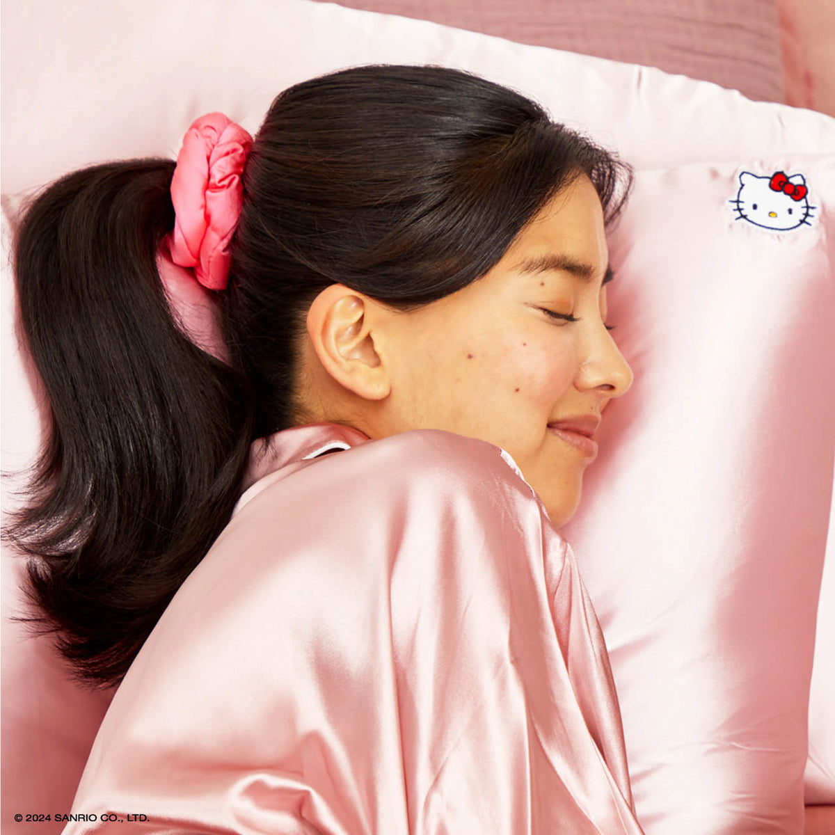 Hello Kitty x Kitsch Face Pillowcase (Solid Pink) Home Goods Kitsch LLC   