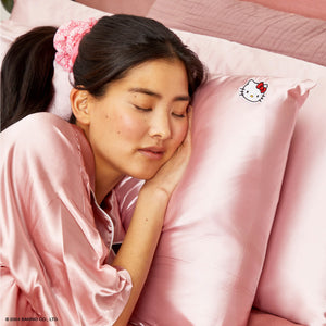 Hello Kitty x Kitsch Face Pillowcase (Solid Pink) Home Goods Kitsch LLC   