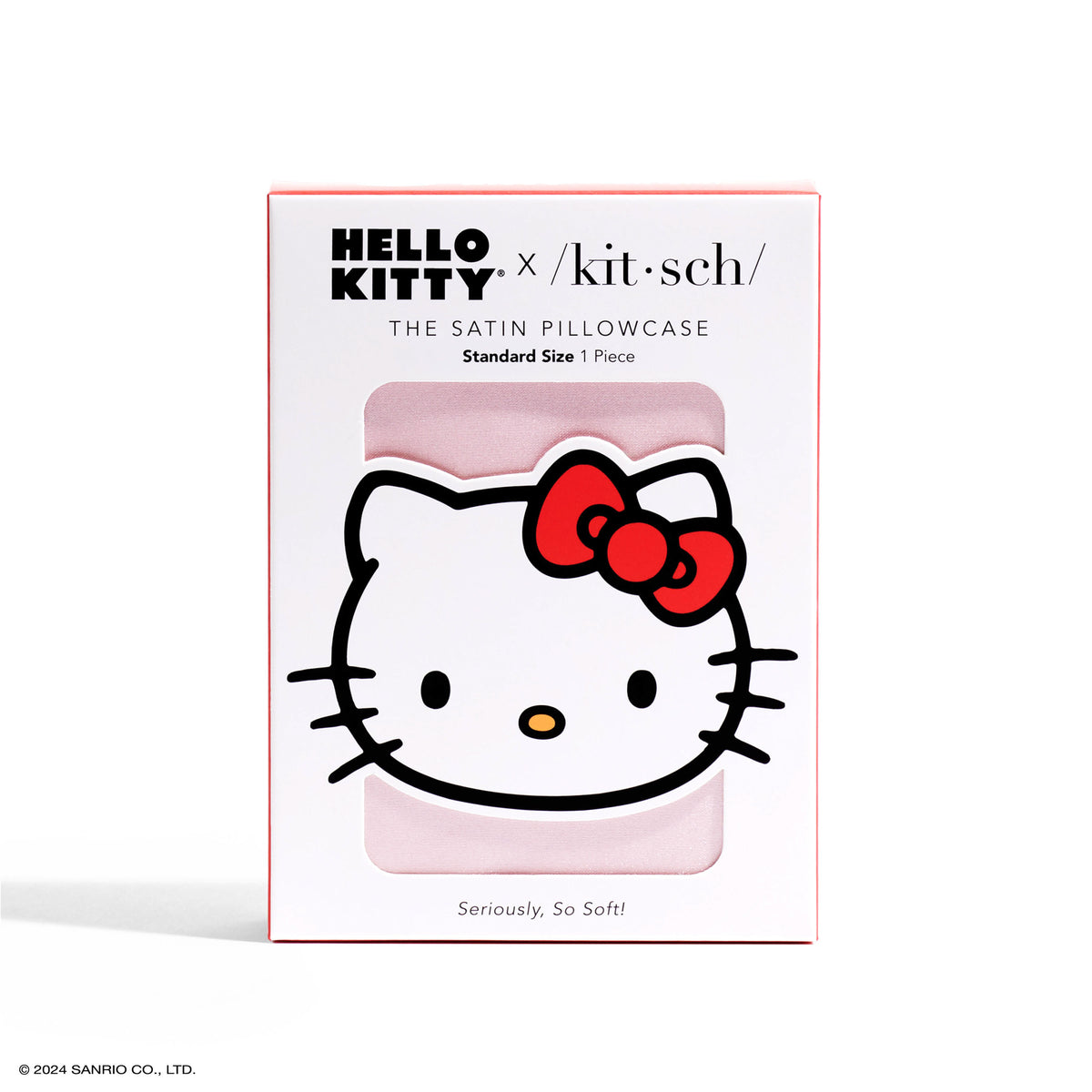 Hello Kitty x Kitsch Face Pillowcase (Solid Pink) Home Goods Kitsch LLC   