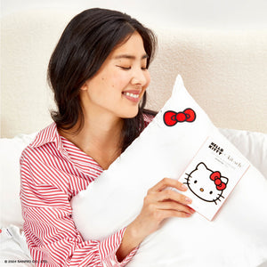 Hello Kitty x Kitsch Bow Pillowcase (Solid Ivory) Home Goods Kitsch LLC   