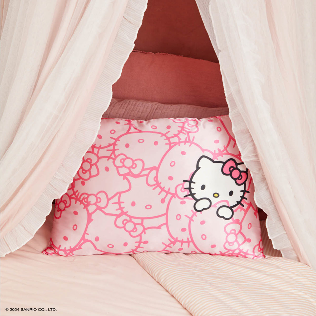 Hello Kitty x Kitsch Faces Pillowcase (Pink) Home Goods Kitsch LLC   