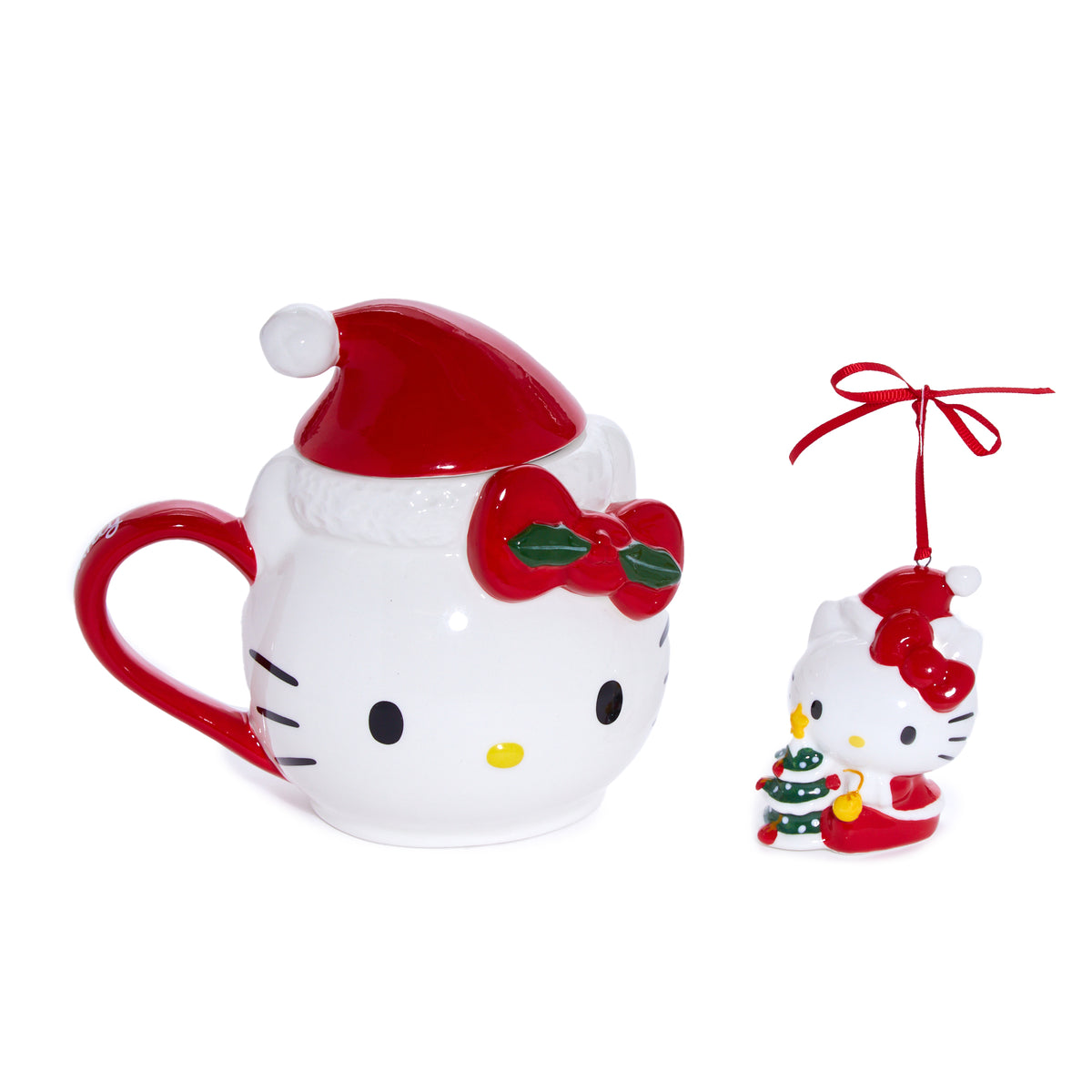 Hello Kitty Holiday Ceramic Mug and Figurine Gift Set Seasonal Blue Sky Clayworks