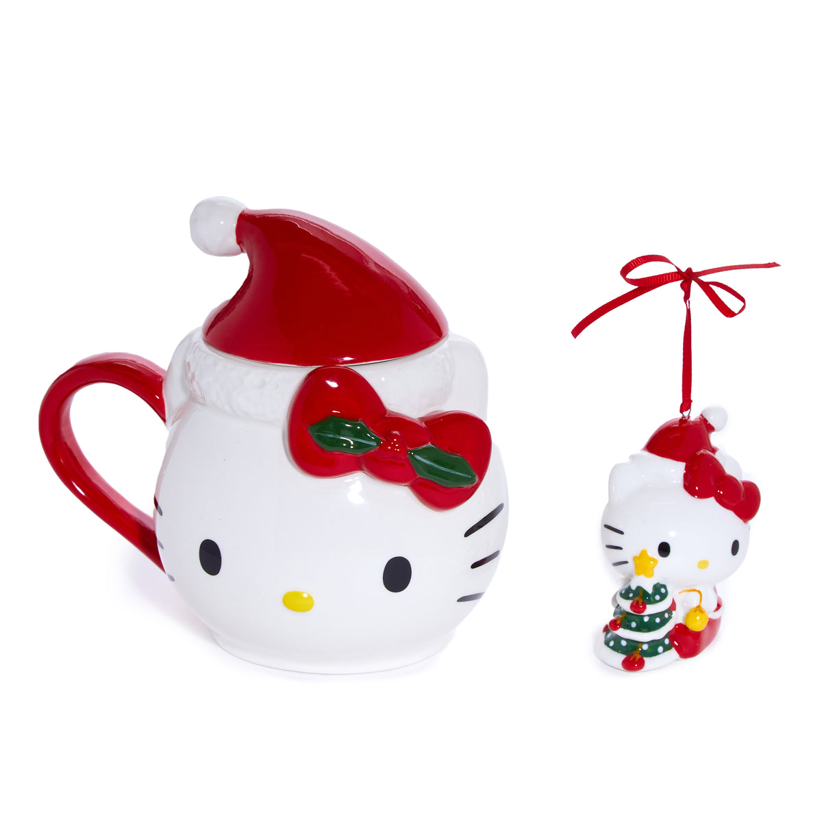 Hello Kitty Holiday Ceramic Mug and Figurine Gift Set Seasonal Blue Sky Clayworks