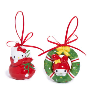 Hello Kitty and My Melody 2-pc Holiday Ceramic Ornament Set (Red) Seasonal Blue Sky Clayworks