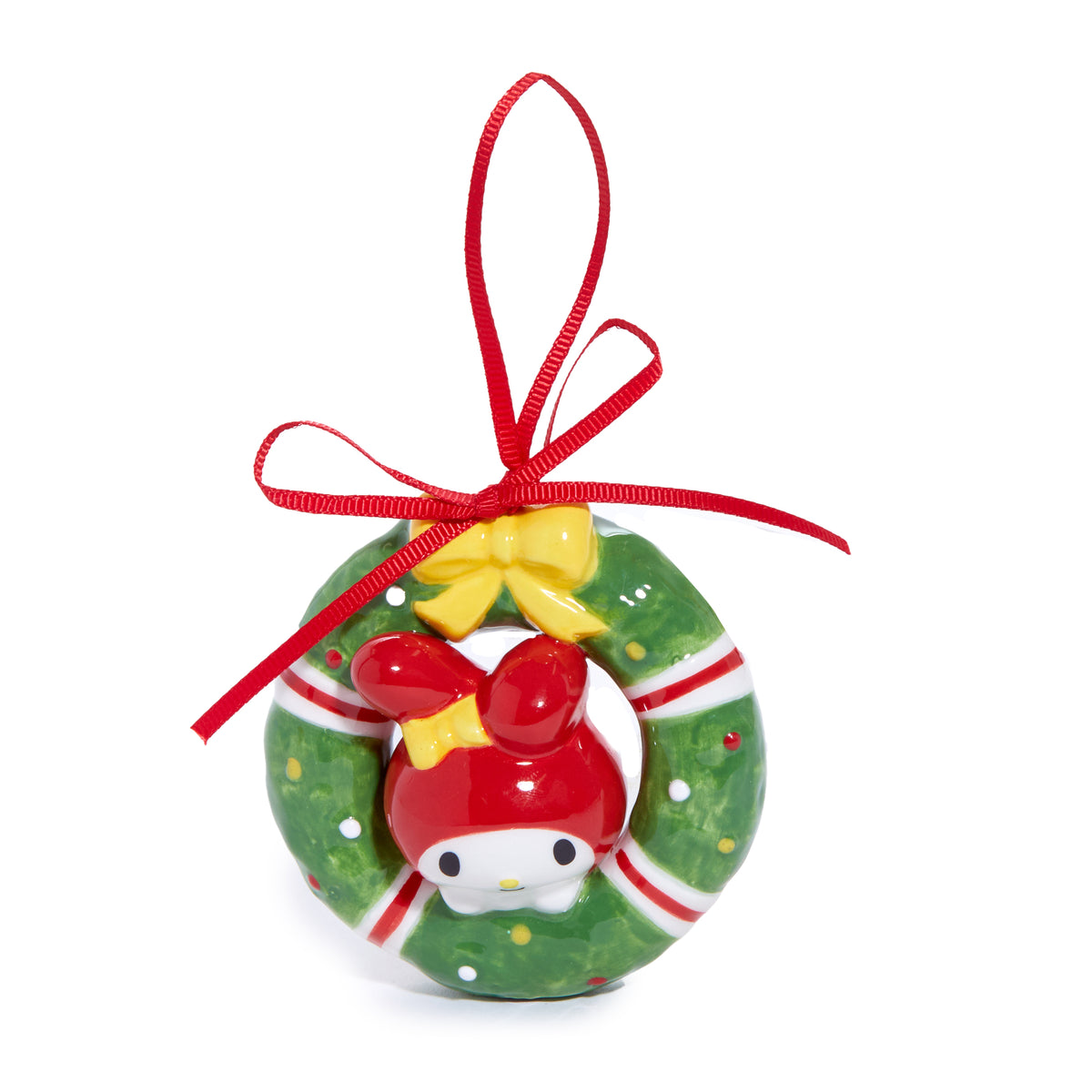 Hello Kitty and My Melody 2-pc Holiday Ceramic Ornament Set (Red) Seasonal Blue Sky Clayworks