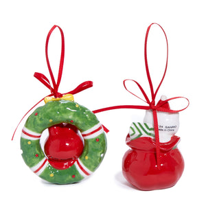 Hello Kitty and My Melody 2-pc Holiday Ceramic Ornament Set (Red) Seasonal Blue Sky Clayworks