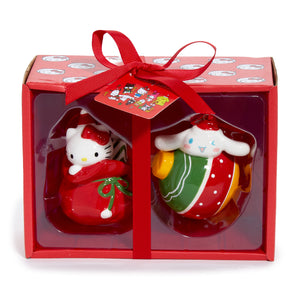 Hello Kitty and Cinnamoroll 2-pc Holiday Ceramic Ornament Set (Red)