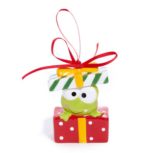 Hello Kitty and Keroppi 2-pc Holiday Ceramic Ornament Set (Red)