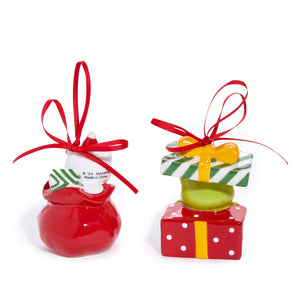 Hello Kitty and Keroppi 2-pc Holiday Ceramic Ornament Set (Red)