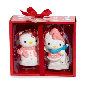 Hello Kitty 2-pc Holiday Ceramic Ornament Set (Winter Play) Seasonal Blue Sky Clayworks