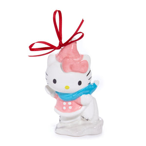 Hello Kitty 2-pc Holiday Ceramic Ornament Set (Winter Play) Seasonal Blue Sky Clayworks