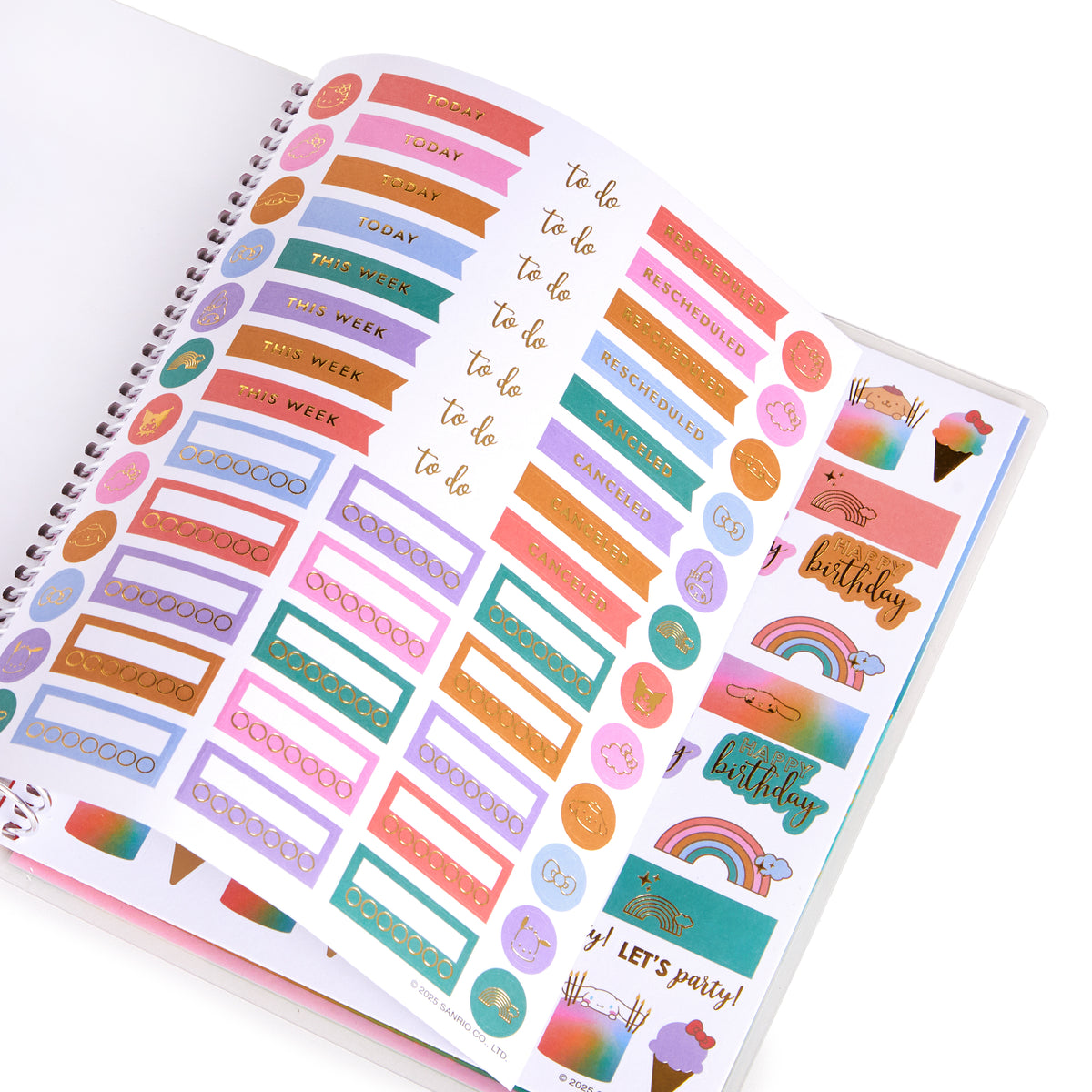 Hello Kitty and Friends x Erin Condren Rainbow Relaxation 2025 LifePlanner Stationery ERIN CONDREN   