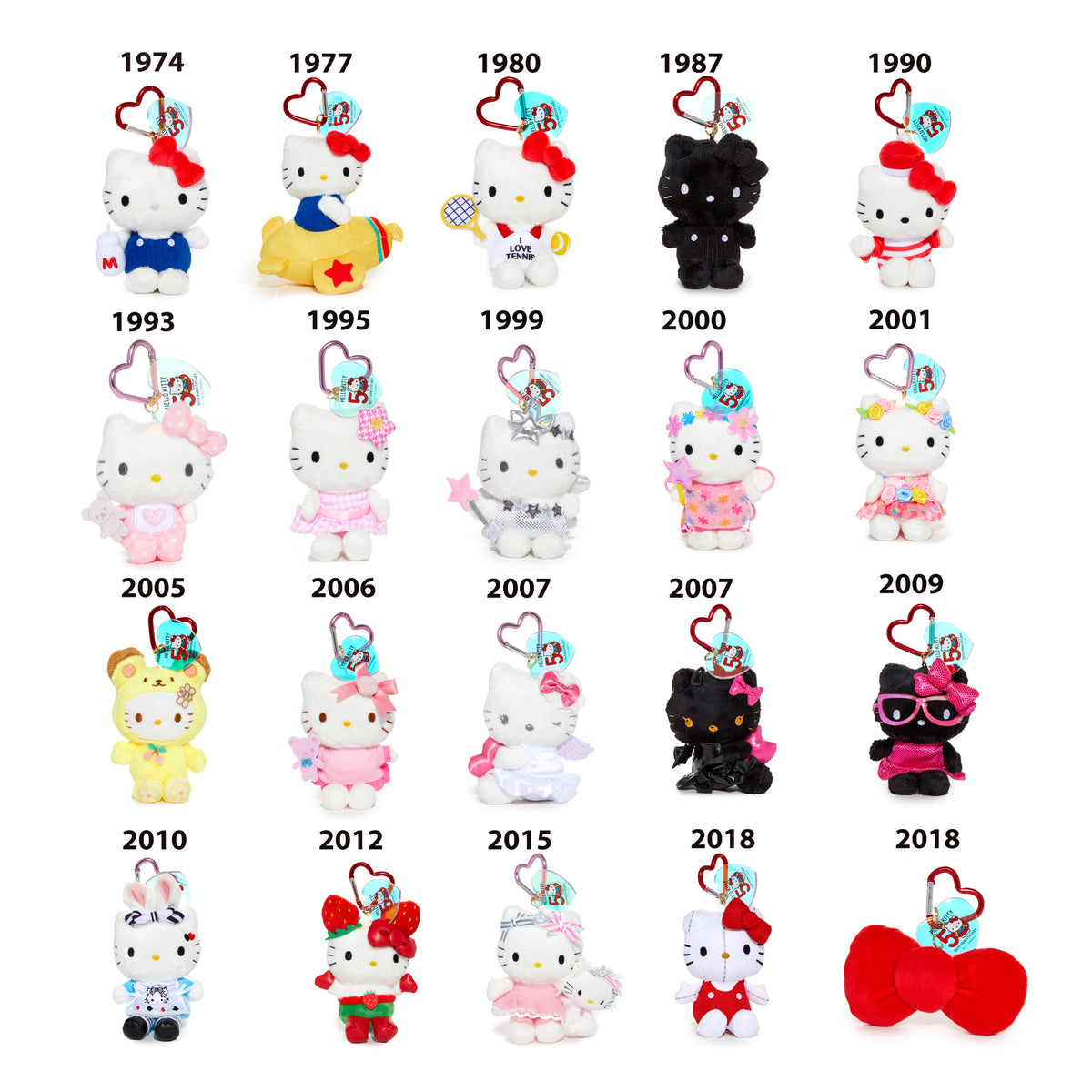 Hello Kitty 50th Anniversary Bow Plush Mascot (2018) Plush Global Original   