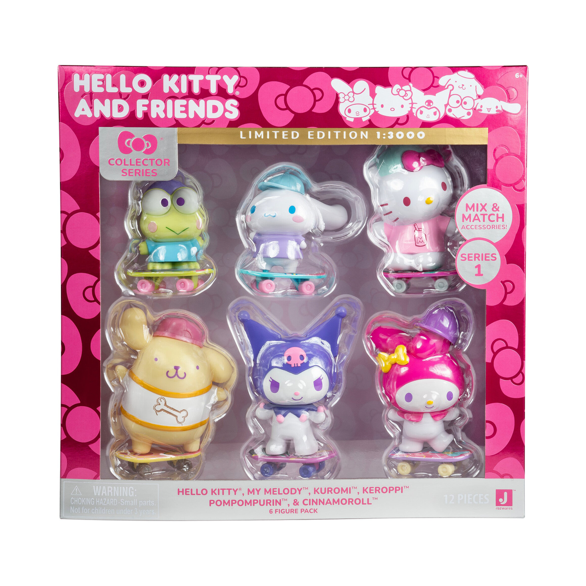 Hello Kitty and Friends 4&quot; Ultra-Premier 6-Pc Figure Set Toys&amp;Games Jazwares   