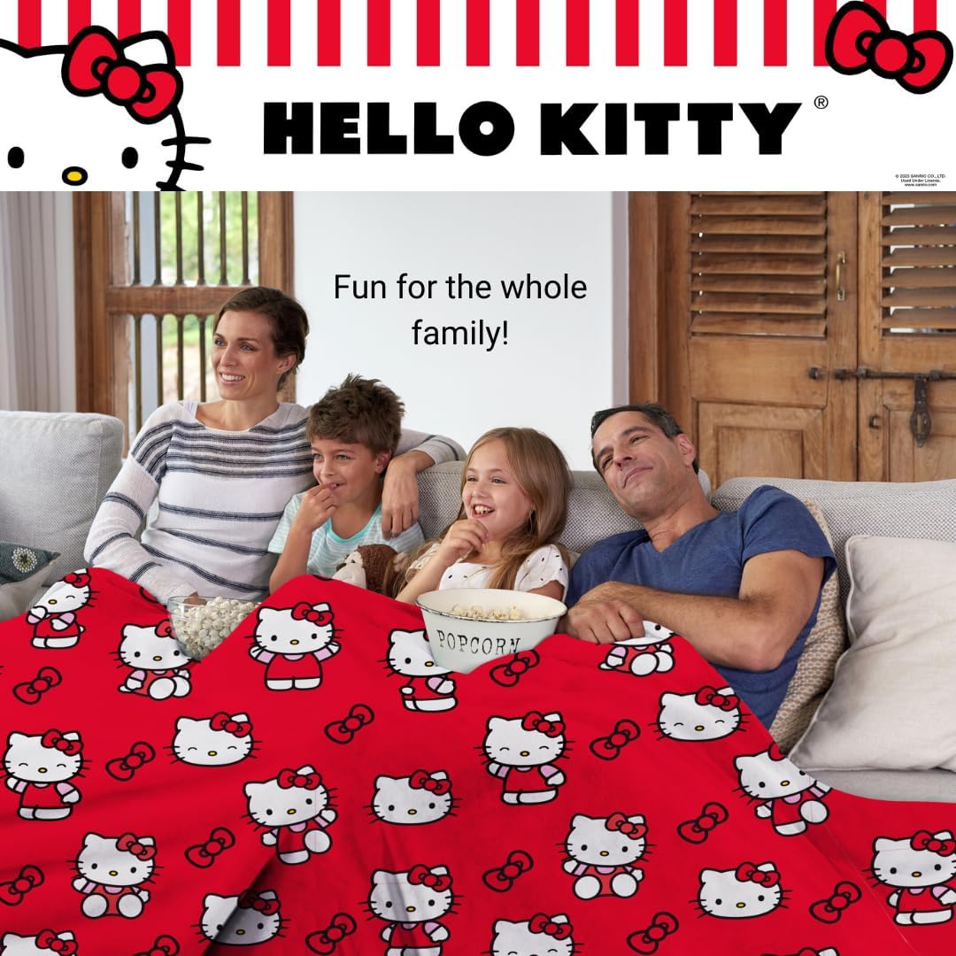 Hello Kitty Always Red Cozy Throw Blanket Home Goods Franco Manufacturing Co Inc