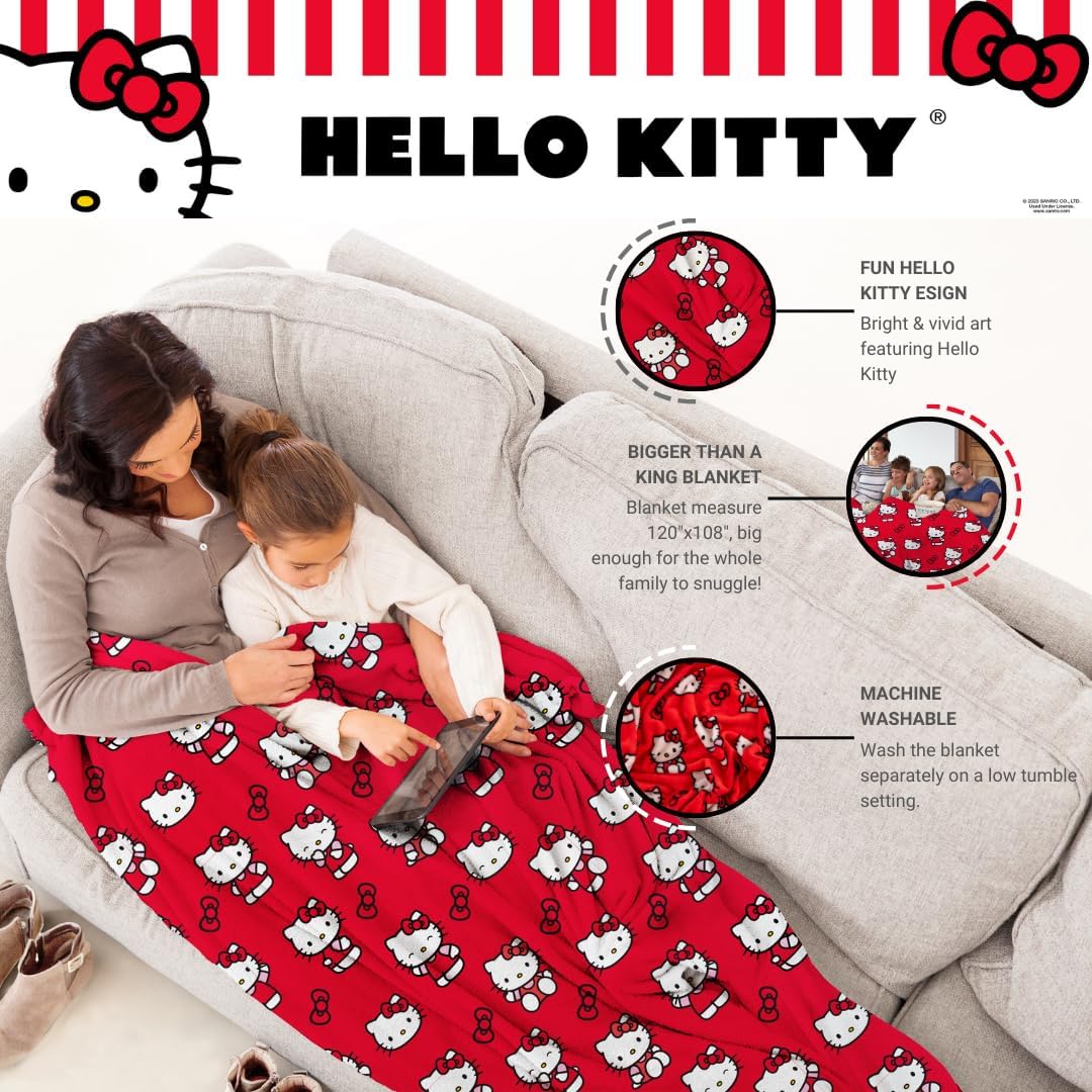 Hello Kitty Always Red Cozy Throw Blanket Home Goods Franco Manufacturing Co Inc