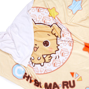 Chibimaru Cheerful Pup Throw Blanket Home Goods Printful   