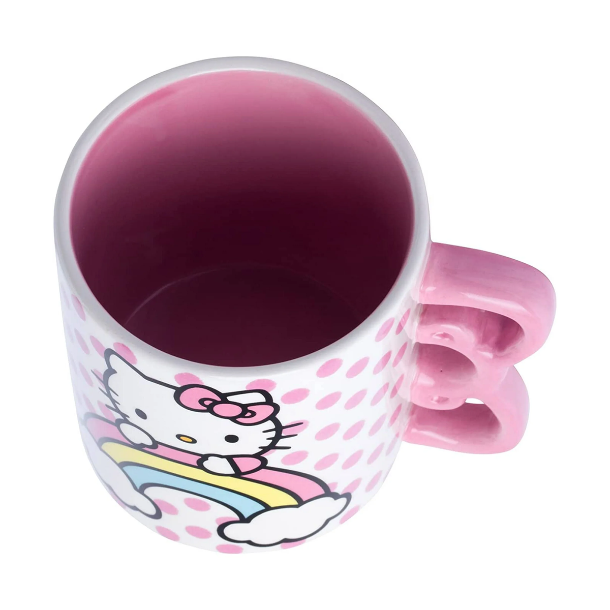 Hello Kitty Sculpted Bow &amp; Rainbow Ceramic Mug Home Goods Silver Buffalo   