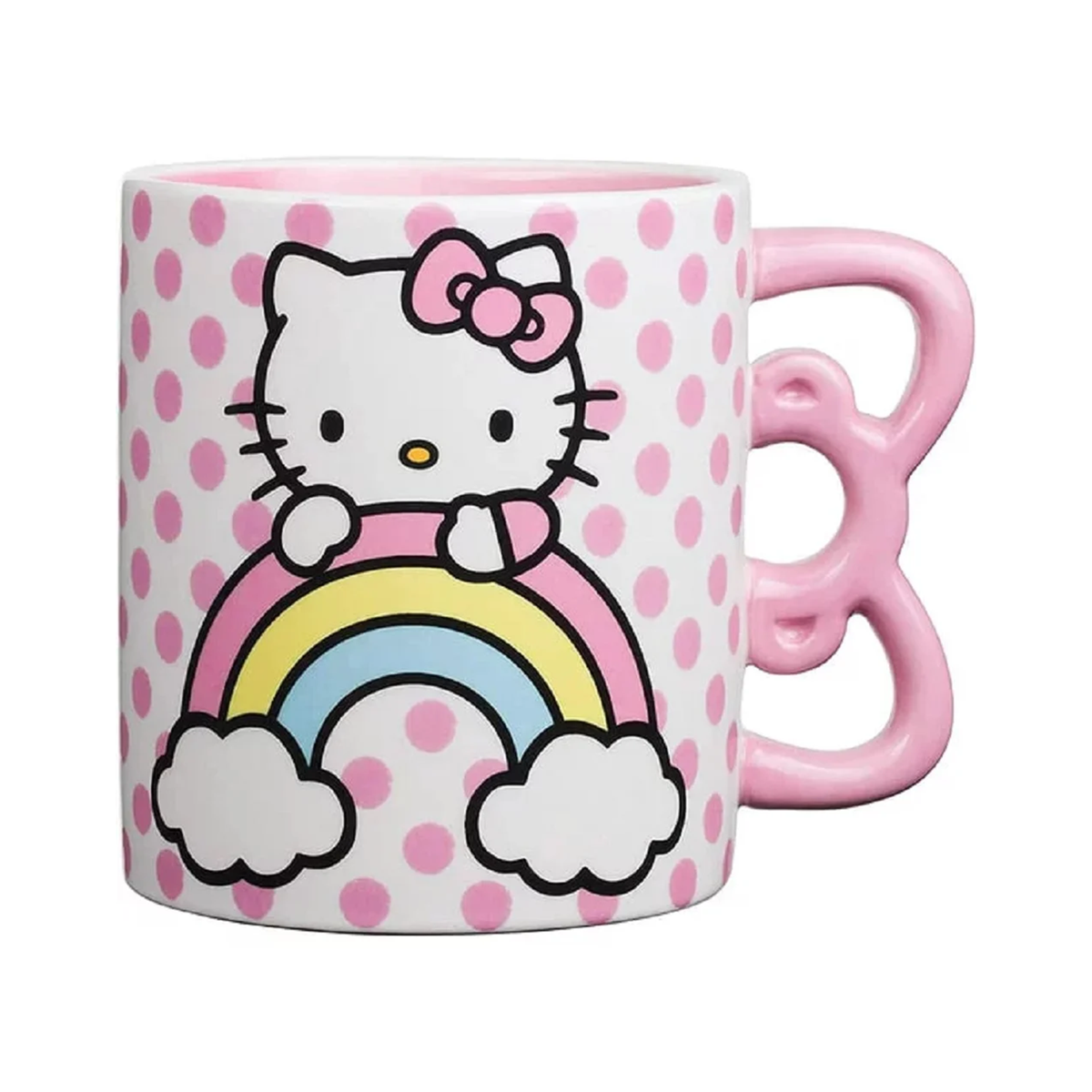 Hello Kitty Sculpted Bow &amp; Rainbow Ceramic Mug Home Goods Silver Buffalo   