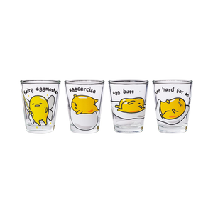 Gudetama Sleepy 4 Piece 1.5 Ounce Mini Glass Set