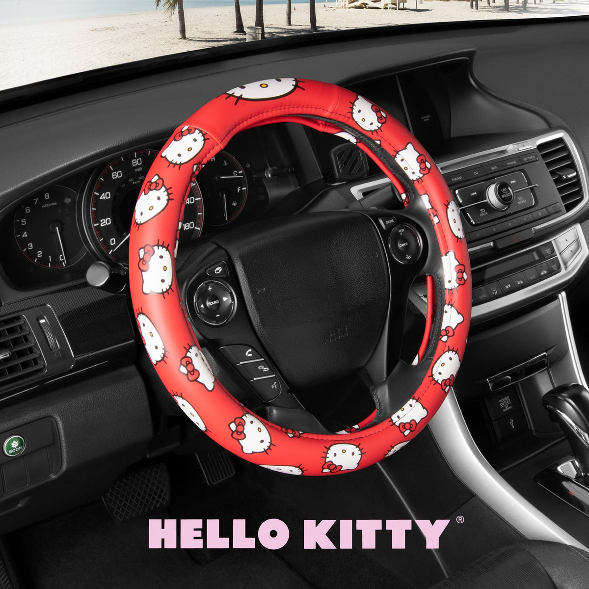 Hello Kitty Classic Red Steering Wheel Cover Travel BDK AUTO   