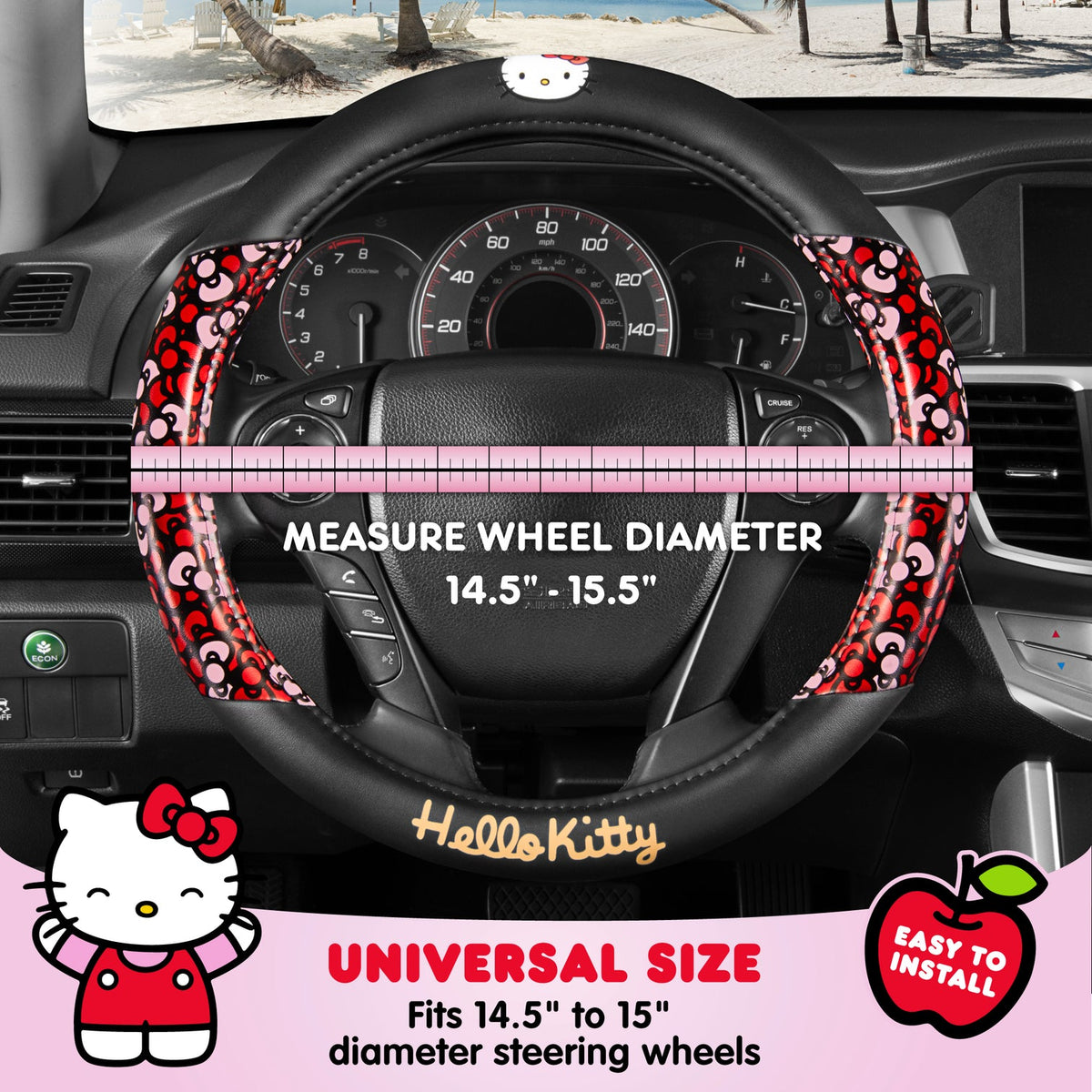 Hello Kitty Red Bow Steering Wheel Cover Travel BDK AUTO   