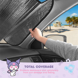 Kuromi Car Sun Shade (Neon Party) Travel BDK AUTO   