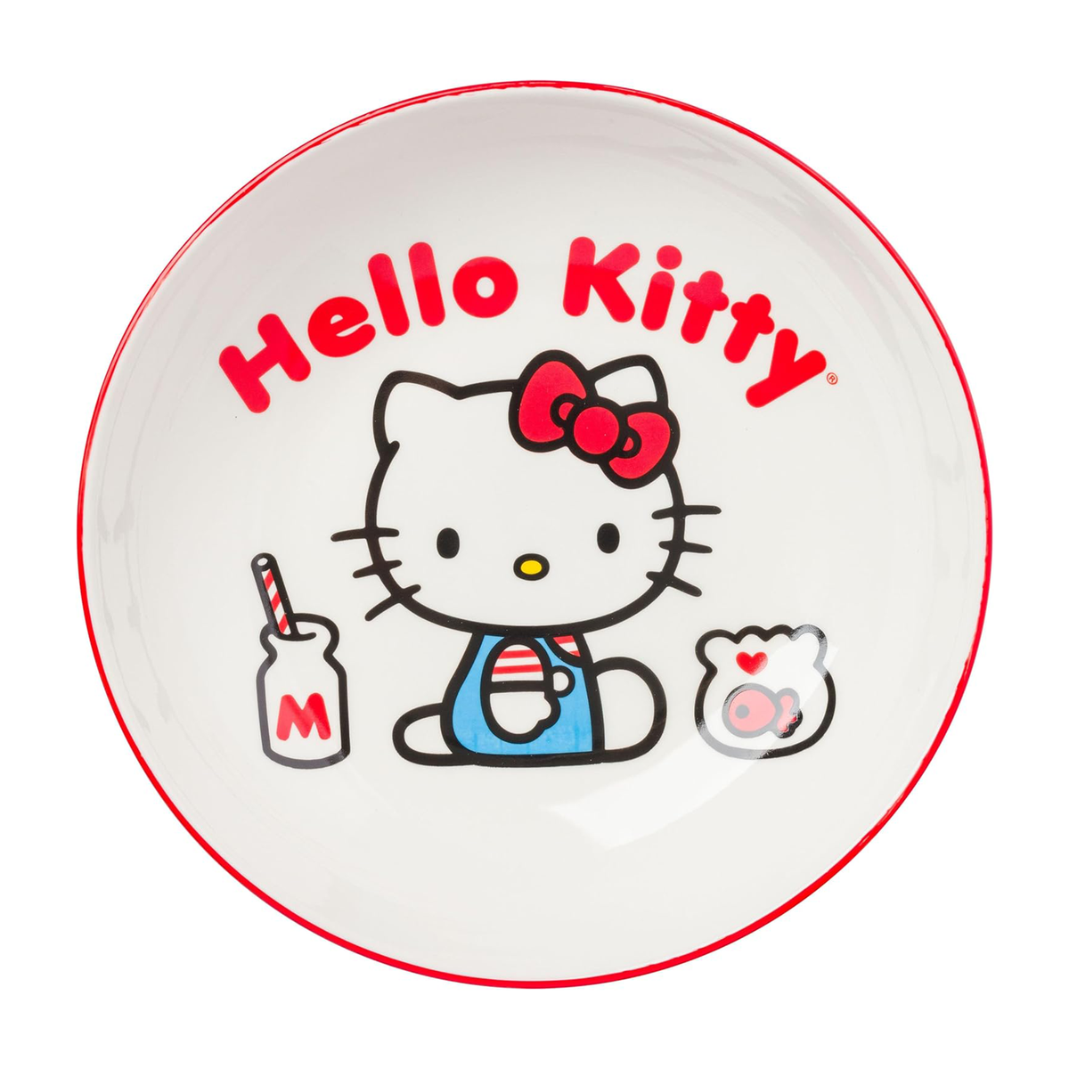 Hello Kitty Ceramic Dinner Bowl (Classic Milk Bottle) Home Goods Silver Buffalo   