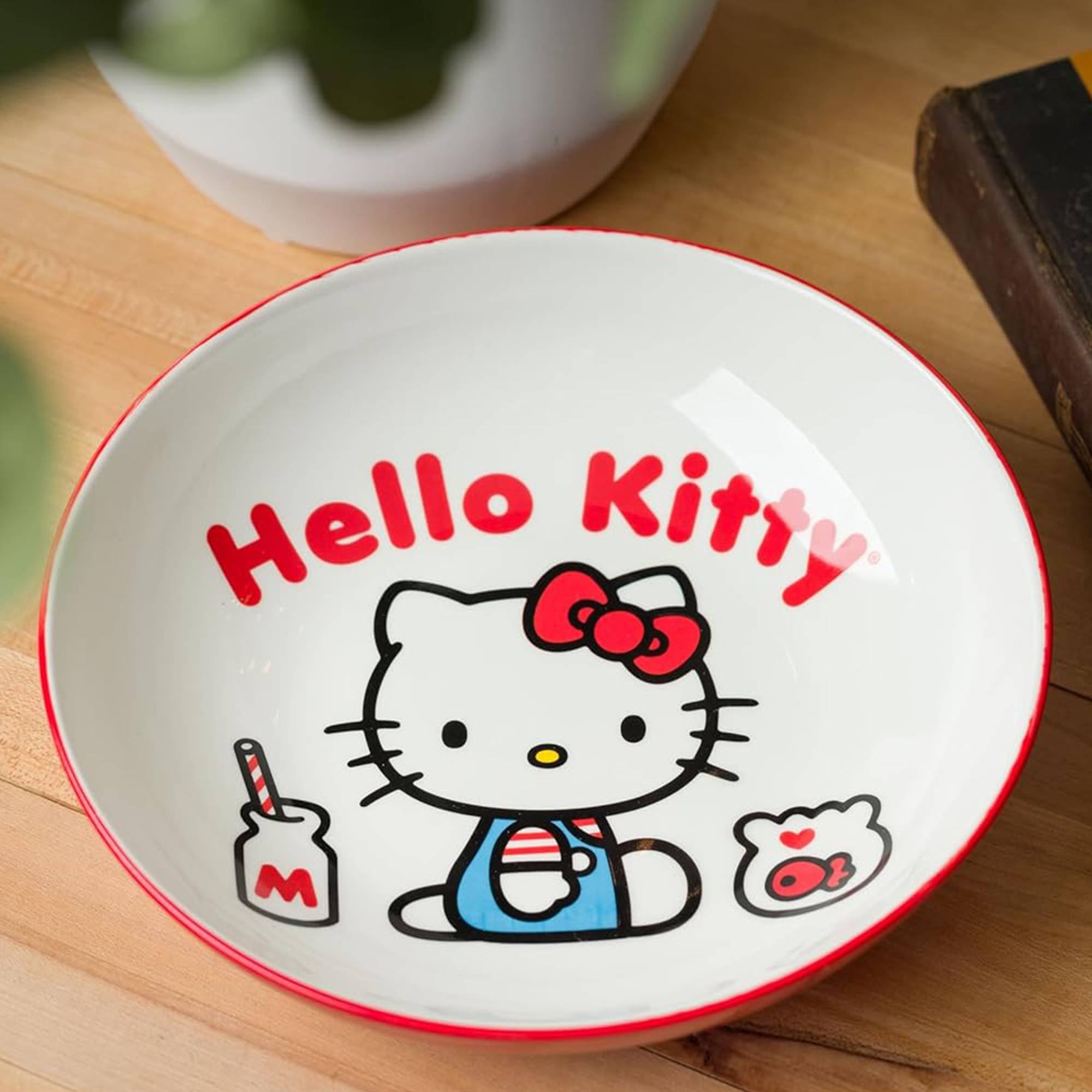 Hello Kitty Ceramic Dinner Bowl (Classic Milk Bottle) Home Goods Silver Buffalo   