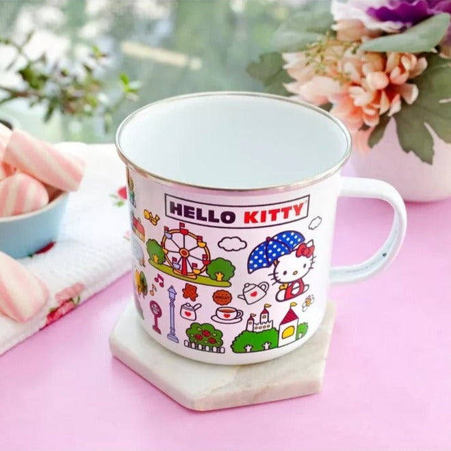 Hello Kitty Enamel Camper Coffee Mug