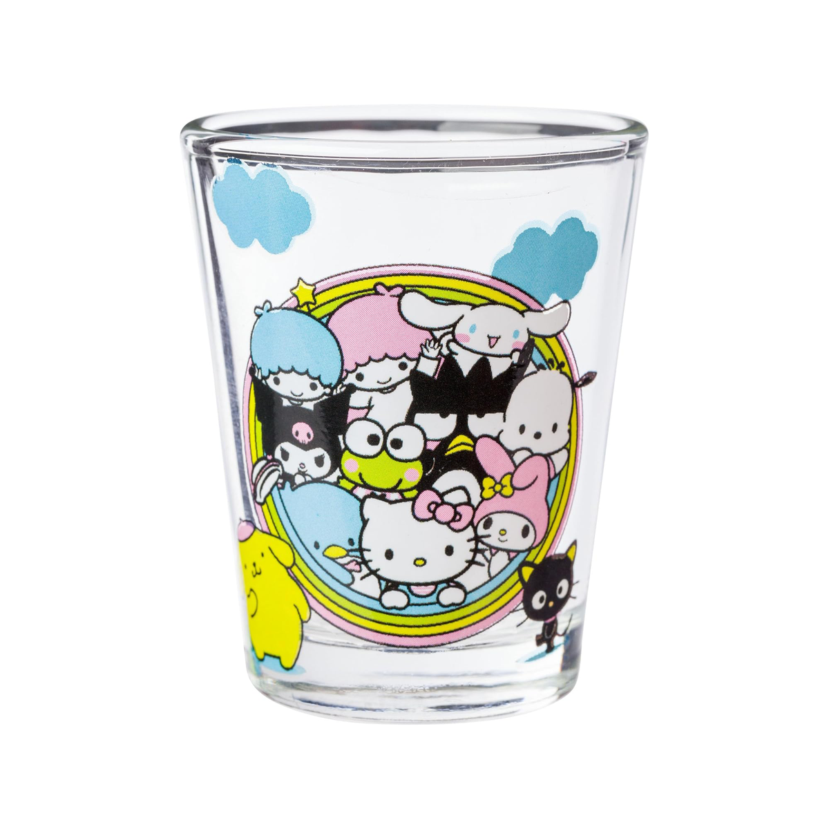 Hello Kitty and Friends Mini Glass 4-Piece Set (Rainbows) Home Goods Silver Buffalo   