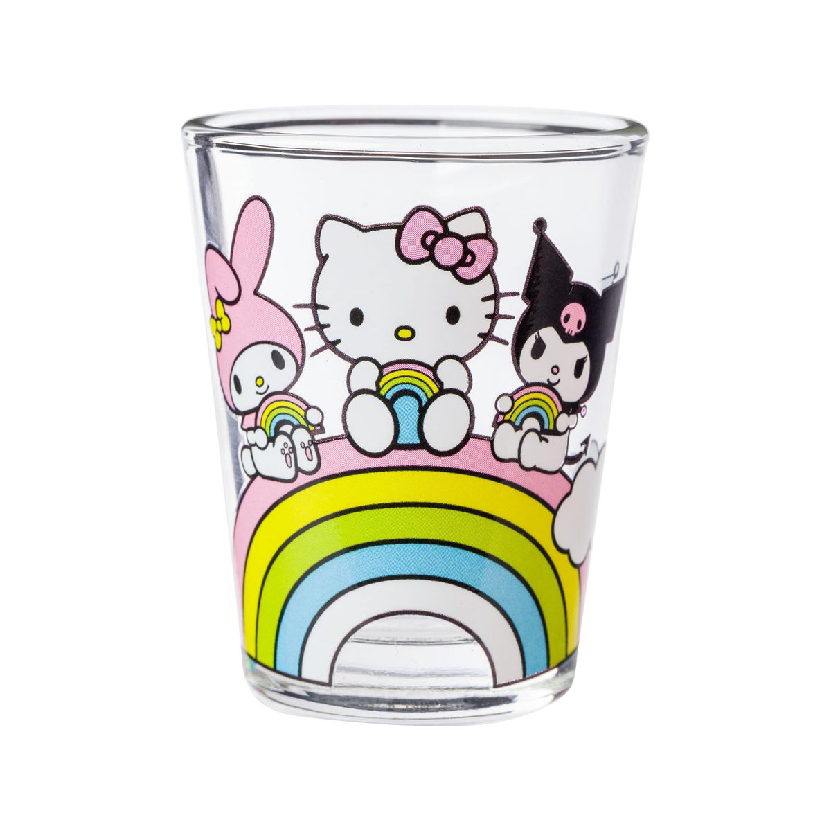 Hello Kitty and Friends Mini Glass 4-Piece Set (Rainbows) Home Goods Silver Buffalo   