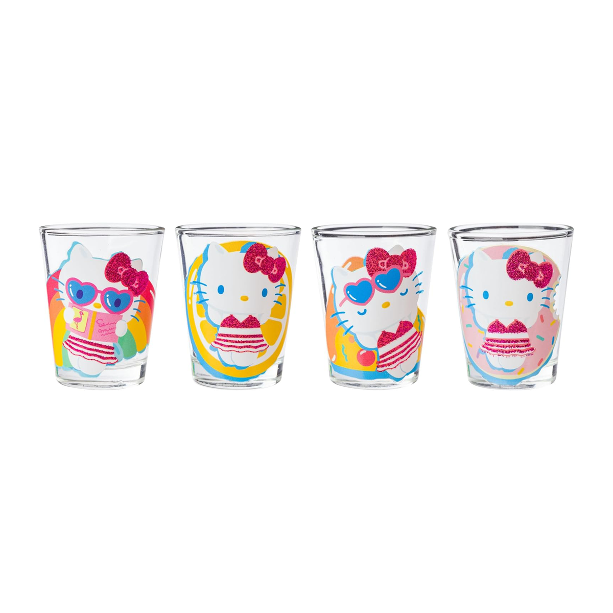 Hello Kitty Mini Glass 4-Piece Set (Pool Floatie) Home Goods Silver Buffalo   