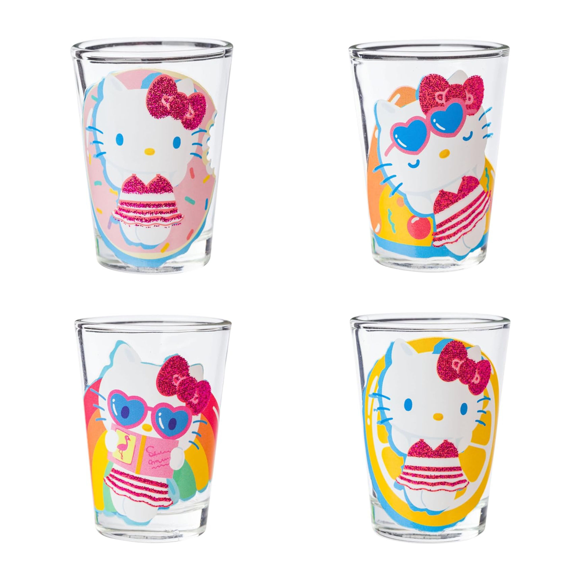 Hello Kitty Mini Glass 4-Piece Set (Pool Floatie) Home Goods Silver Buffalo   